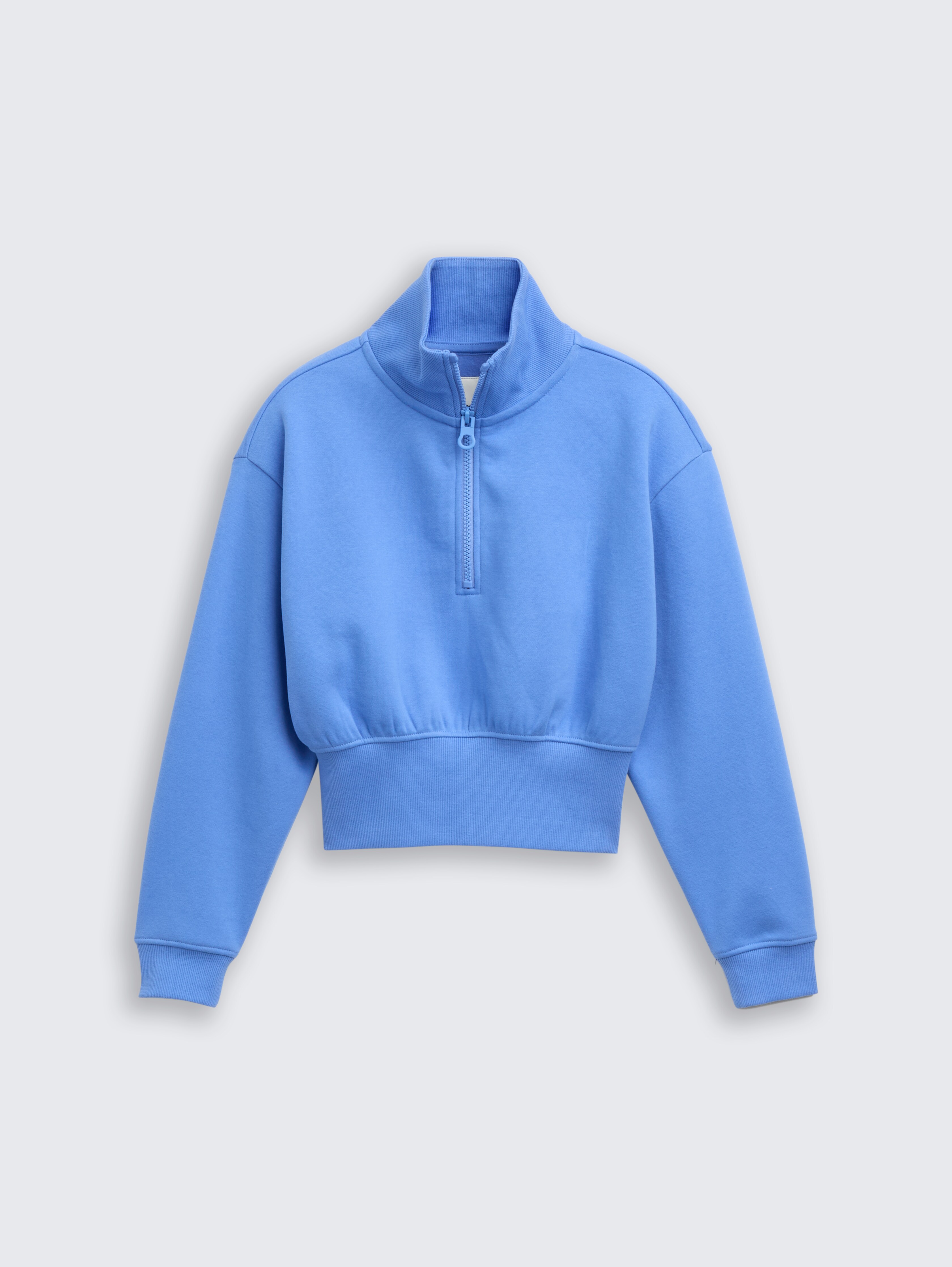 Cropped Troyer Sweatshirt von Teen Girls, sicilian blue
