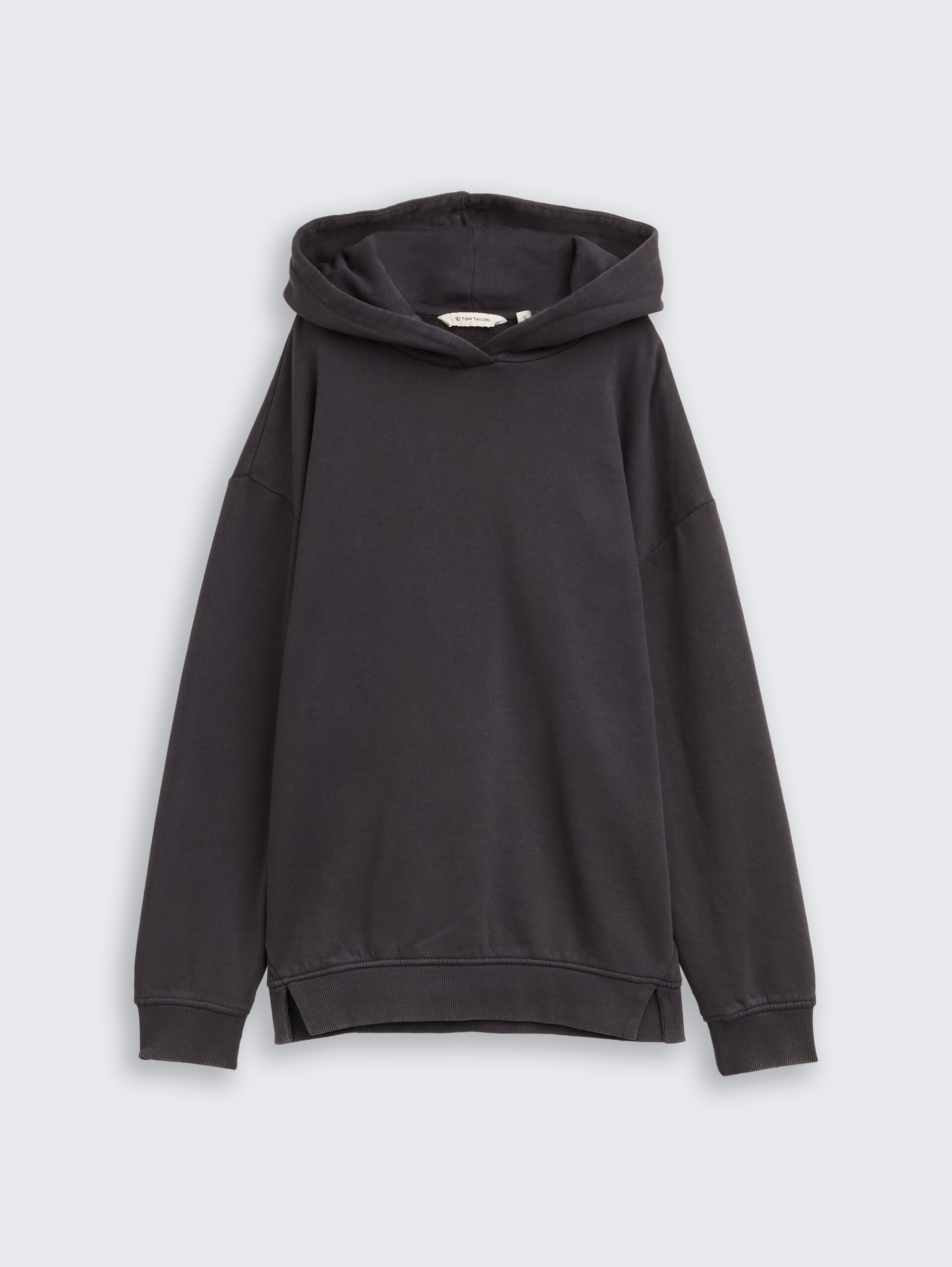 Sweat à capuche oversize avec imprimé dans le dos - coal grey - Vue de face du produit