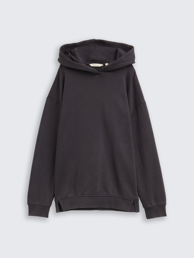 Oversized hoodie-sweatshirt met print op de rug door Teen Girls, coal grey