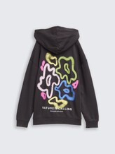 Sweat à capuche oversized avec imprimé dans le dos - coal grey