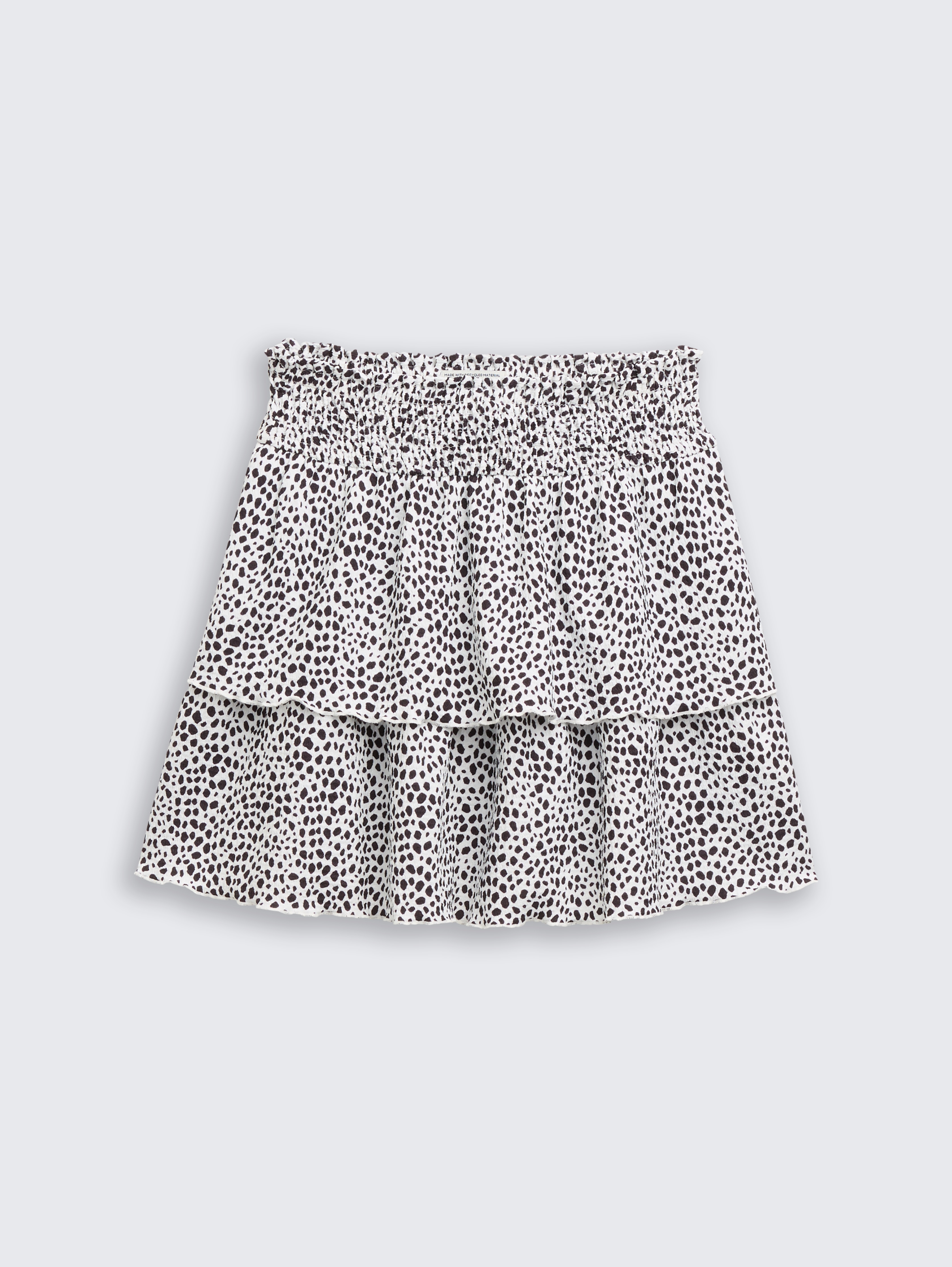 Mini Volant-Rock mit Muster von Teen Girls, grey animal skin design