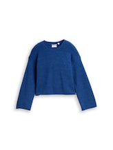 Not Selected, Cropped knitted jumper by , blue