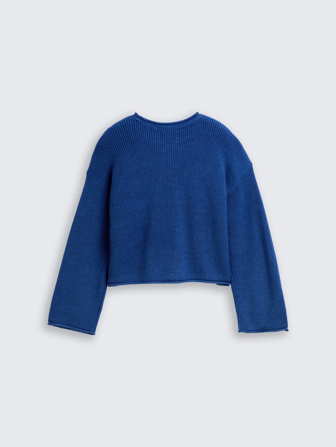 Cropped Strickpullover - sicilian blue