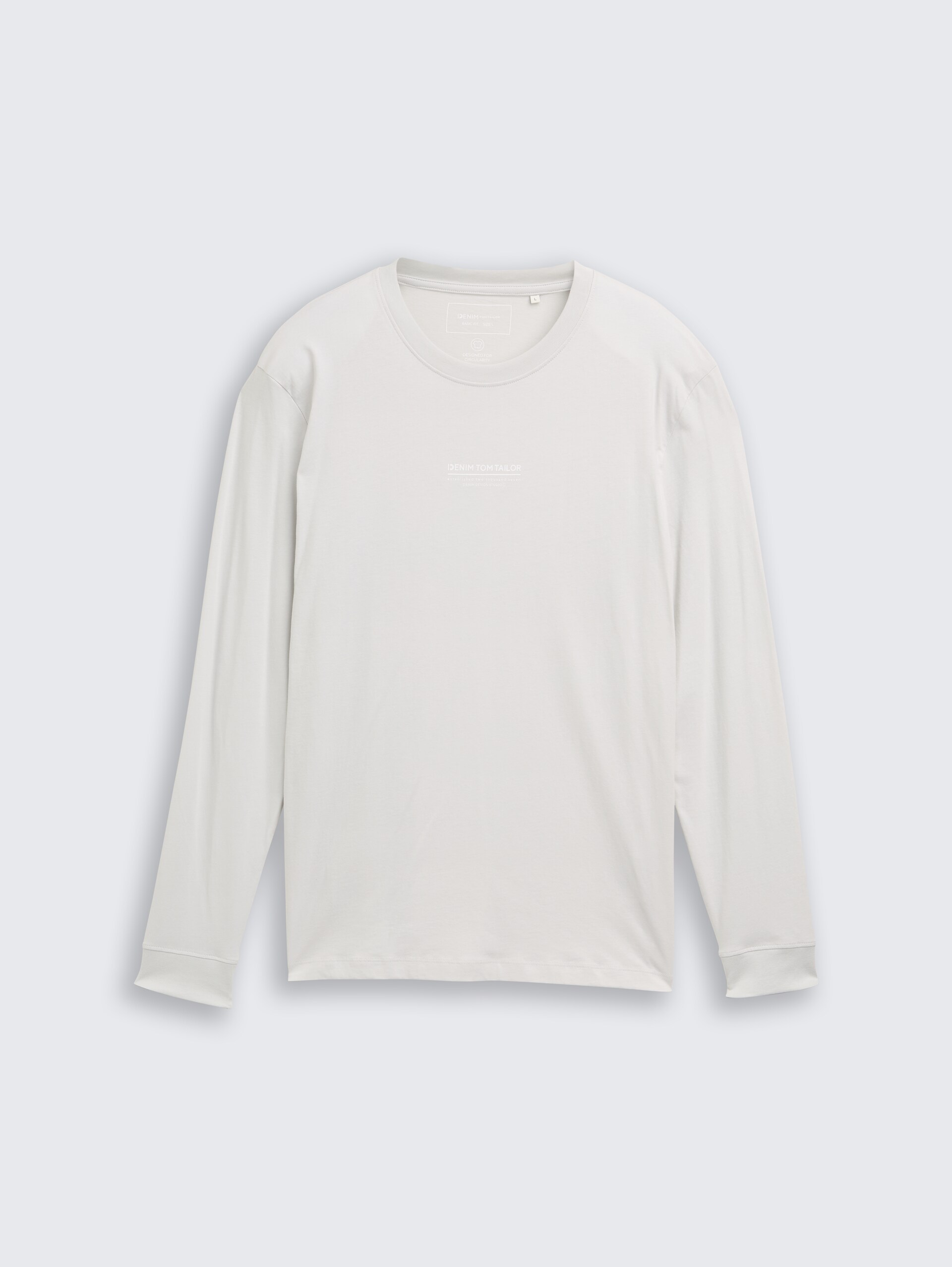 Langarmshirt mit Logo-Print - Chalk Grey - Vorder-Produkt-Ansicht