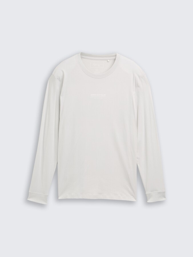 Langarmshirt mit Logo-Print von Denim Male, Chalk Grey