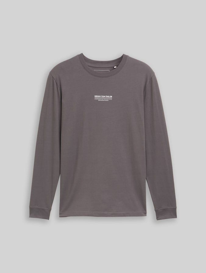Langarmshirt mit Logo-Print von Denim Male, classic mid grey