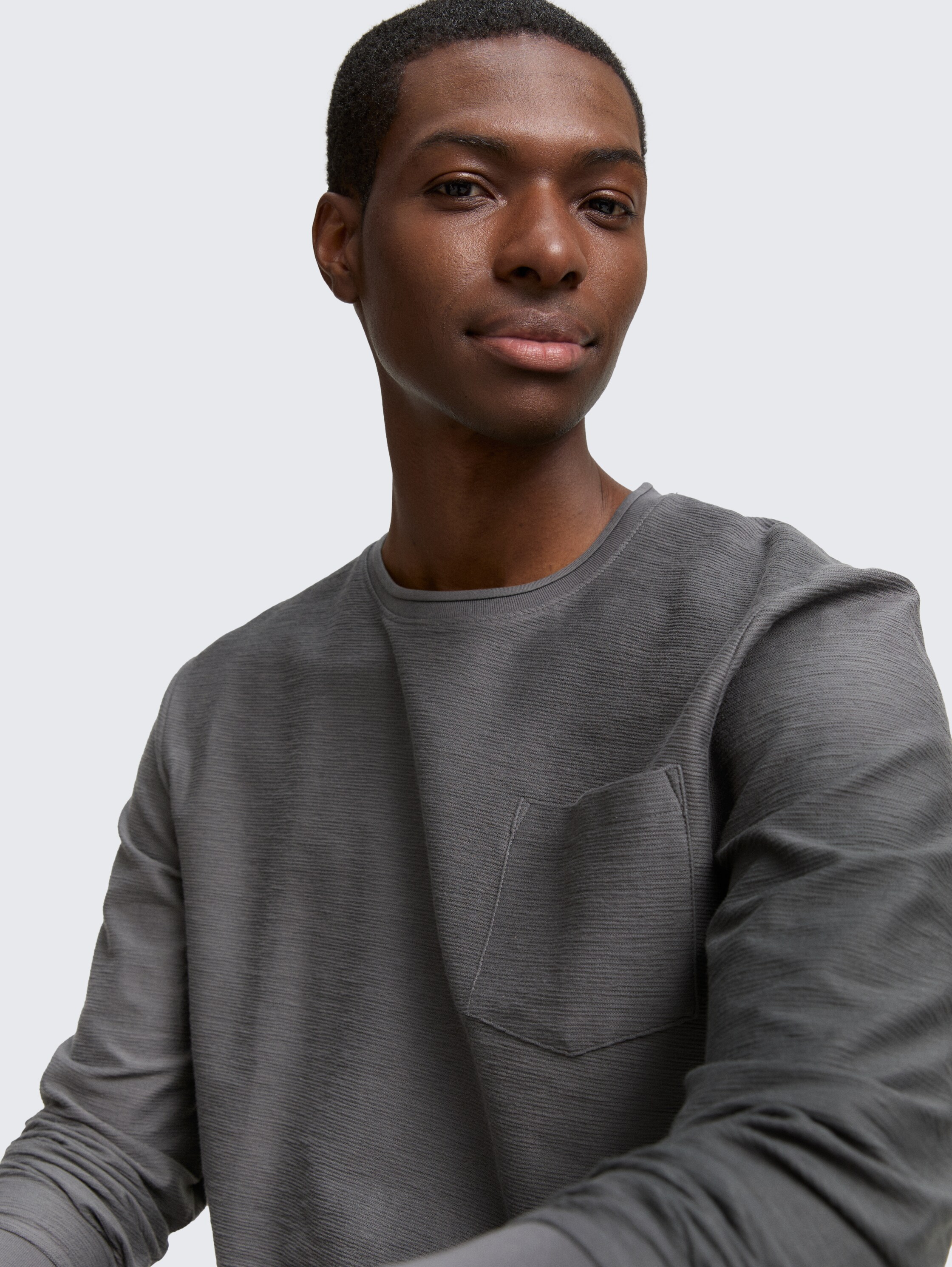 Shirt met lange mouwen en borstzakje - ash_grey - 