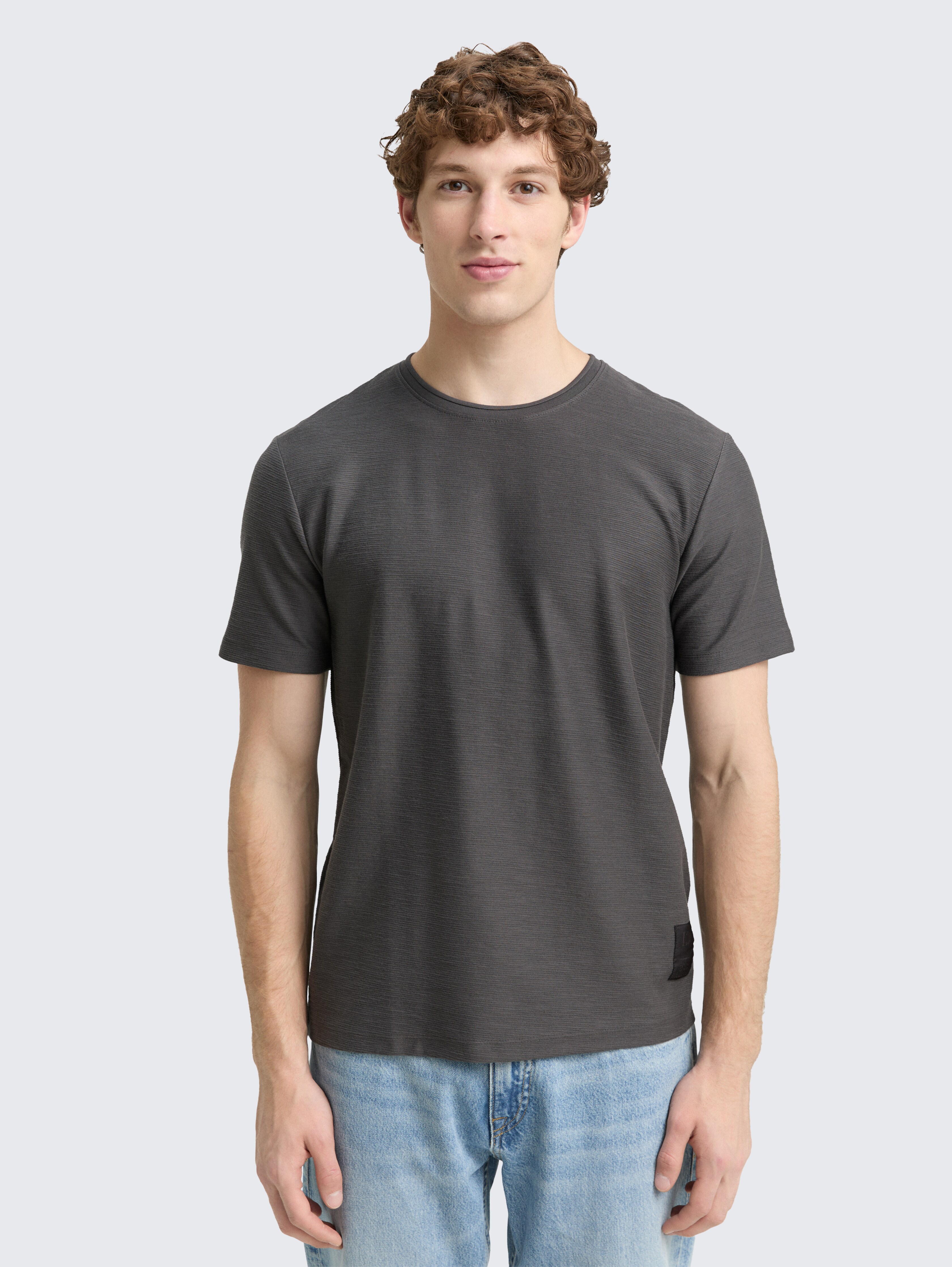 T-Shirt mit Struktur von Denim Male, ash grey