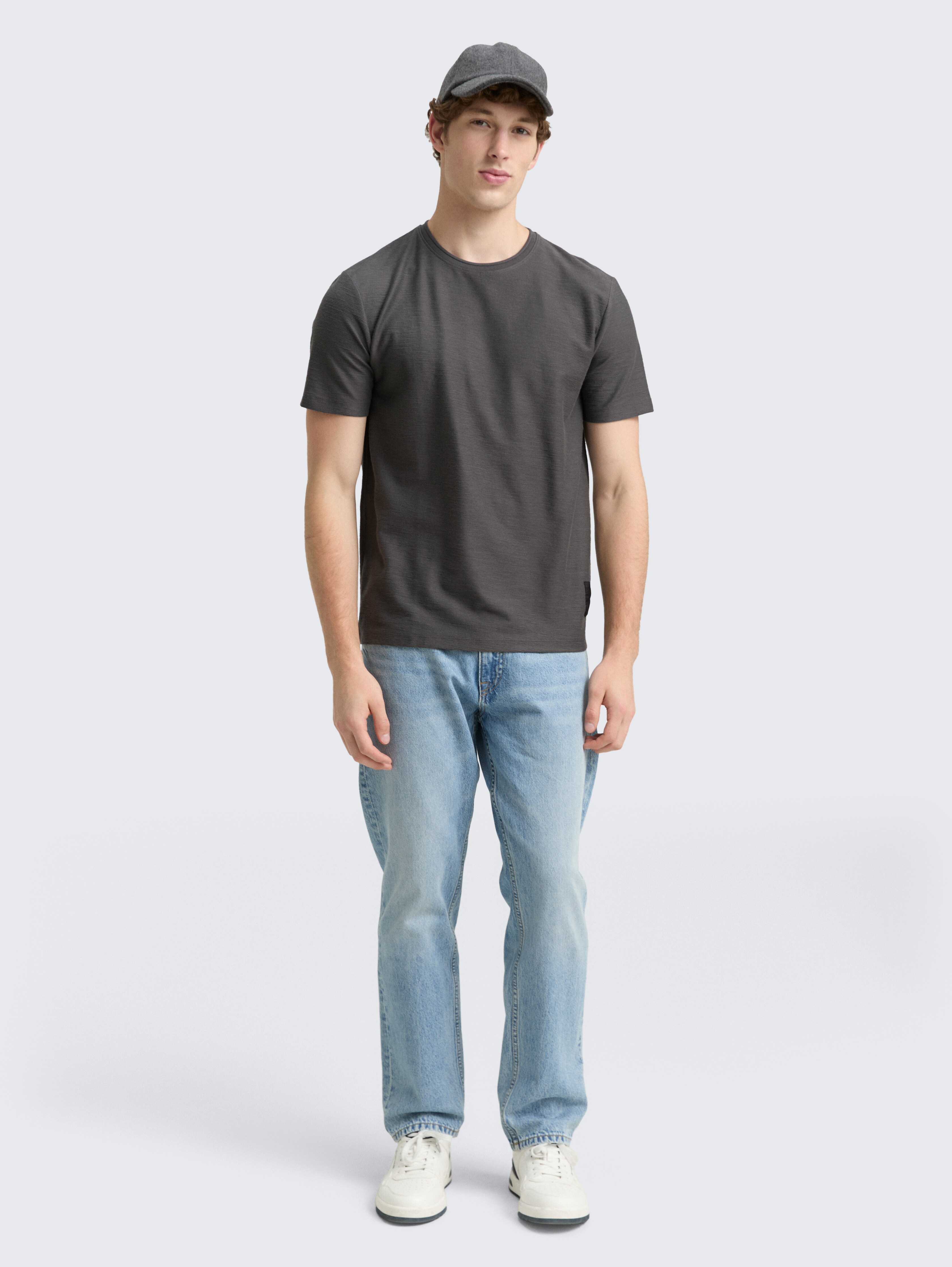 T-Shirt mit Struktur von Denim Male, ash grey