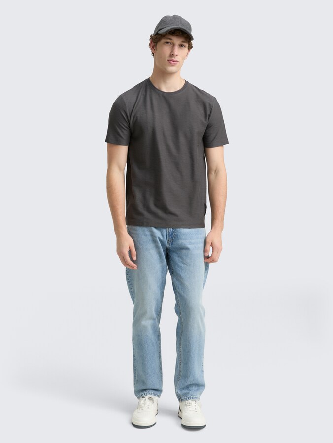 T-Shirt mit Struktur von Denim Male, ash grey