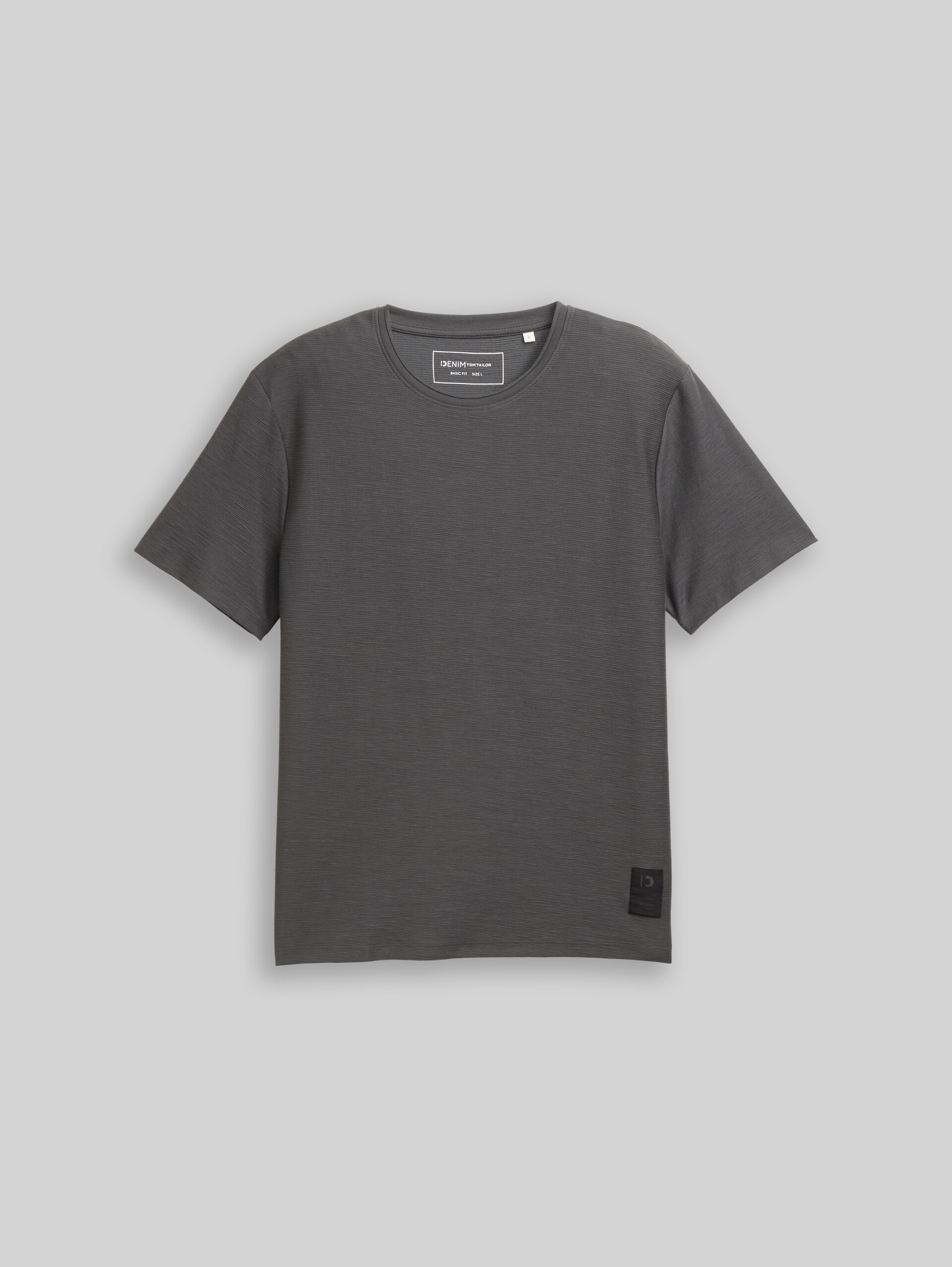 T-shirt with texture - ash grey - Front product view