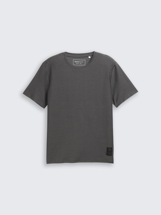 T-shirt met structuur door Denim Male, ash grey