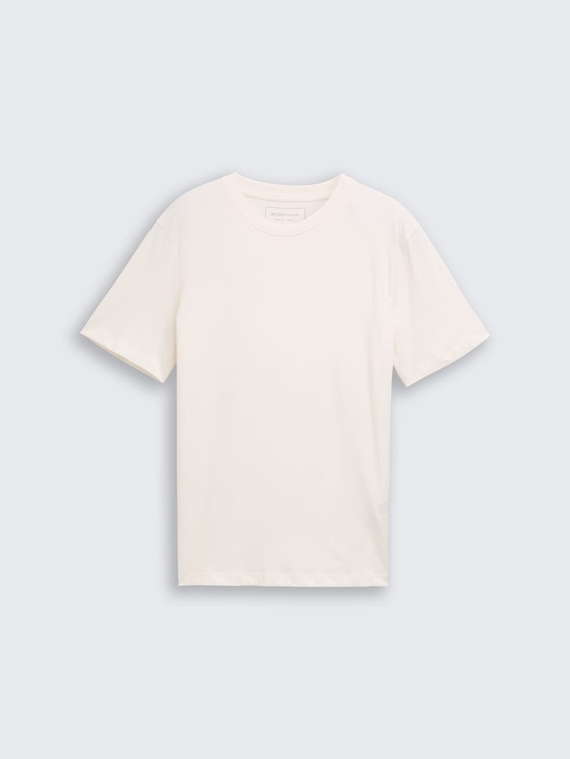 Basic T-Shirt in Unifarben - Gardenia White - Vorder-Produkt-Ansicht