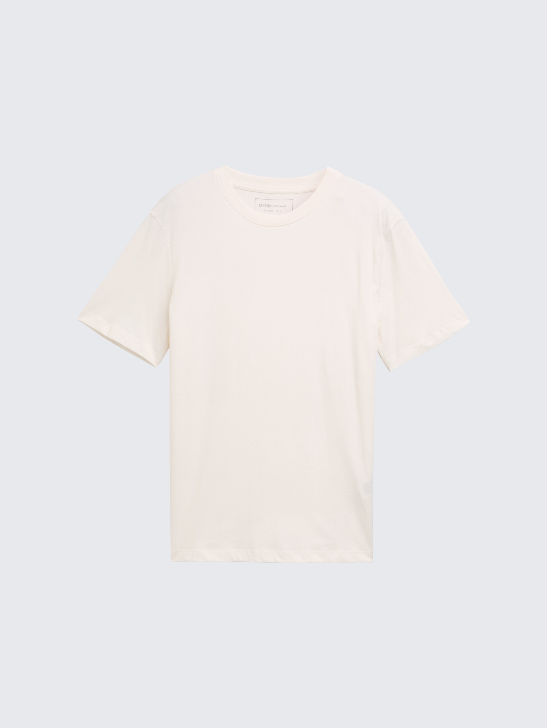 Basic T-Shirt in Unifarben - Gardenia White - Vorder-Produkt-Ansicht