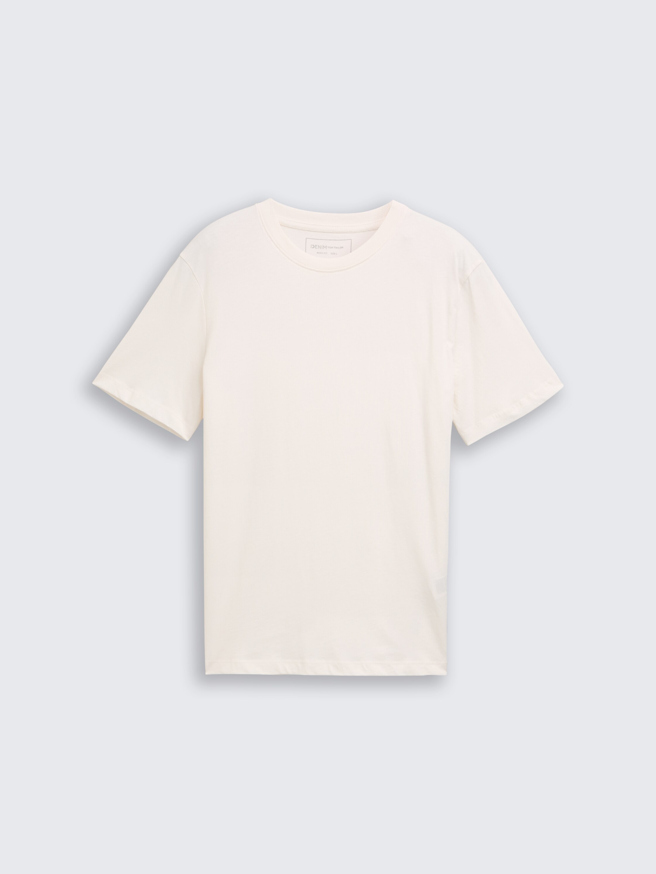 Basic T-Shirt in Unifarben - gardenia_white - 