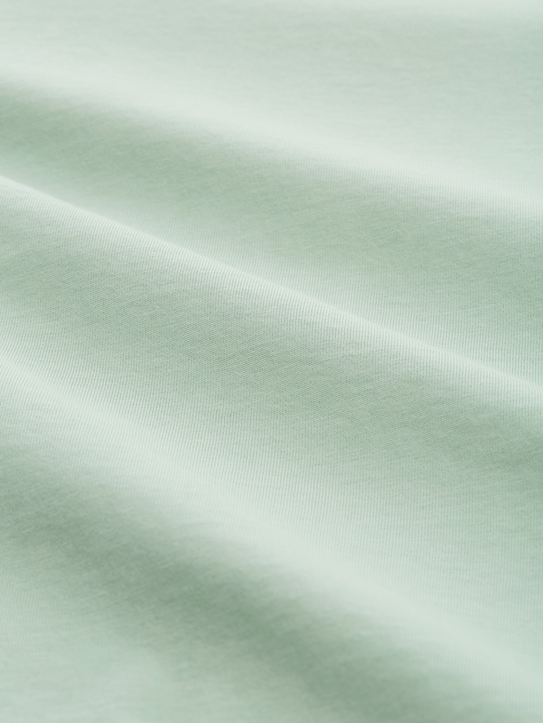 Basic T-Shirt in Unifarben - Fresh Mint Green - Material-Ansicht