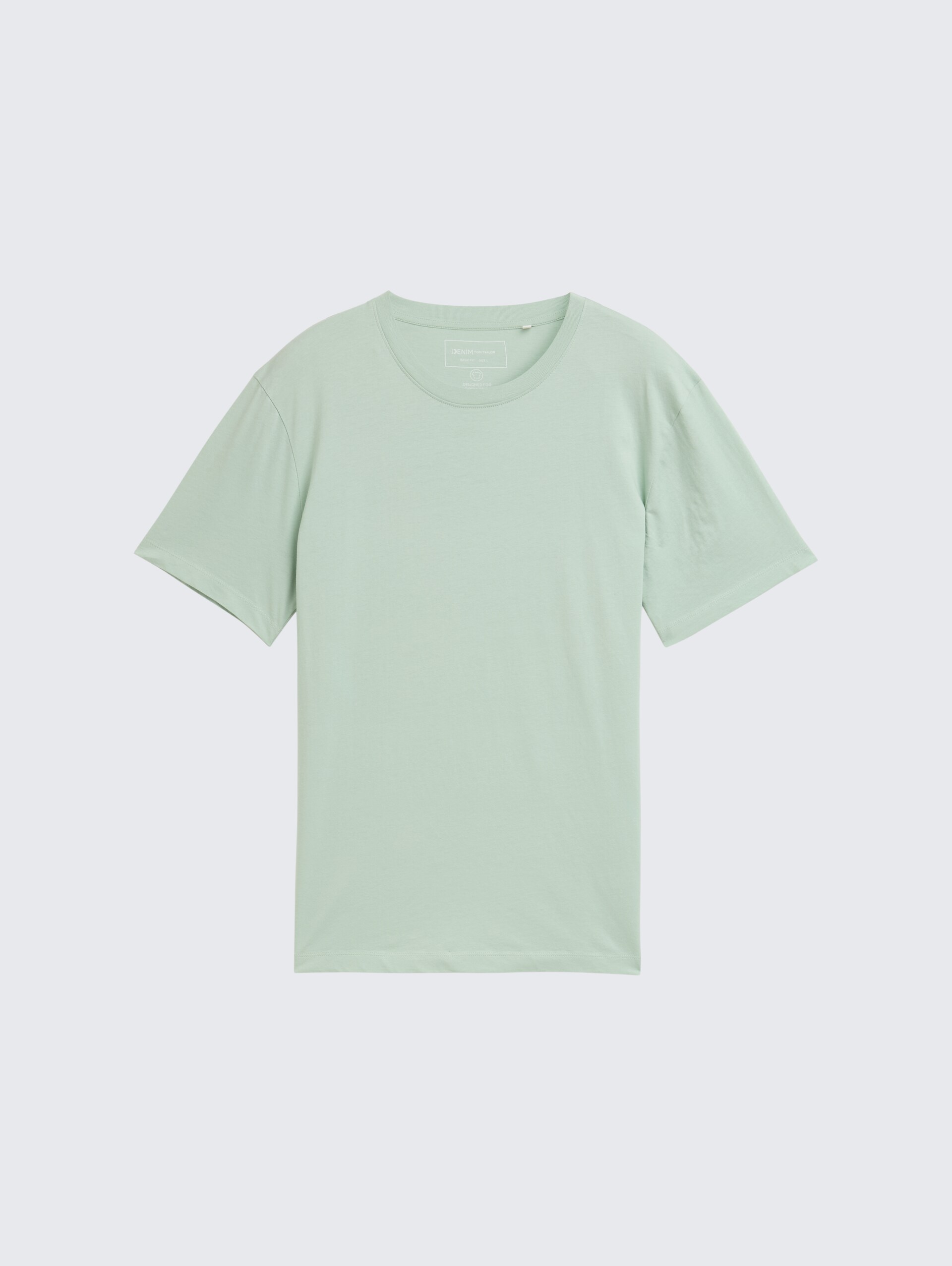 Basic T-Shirt in Unifarben - Fresh Mint Green - Vorder-Produkt-Ansicht