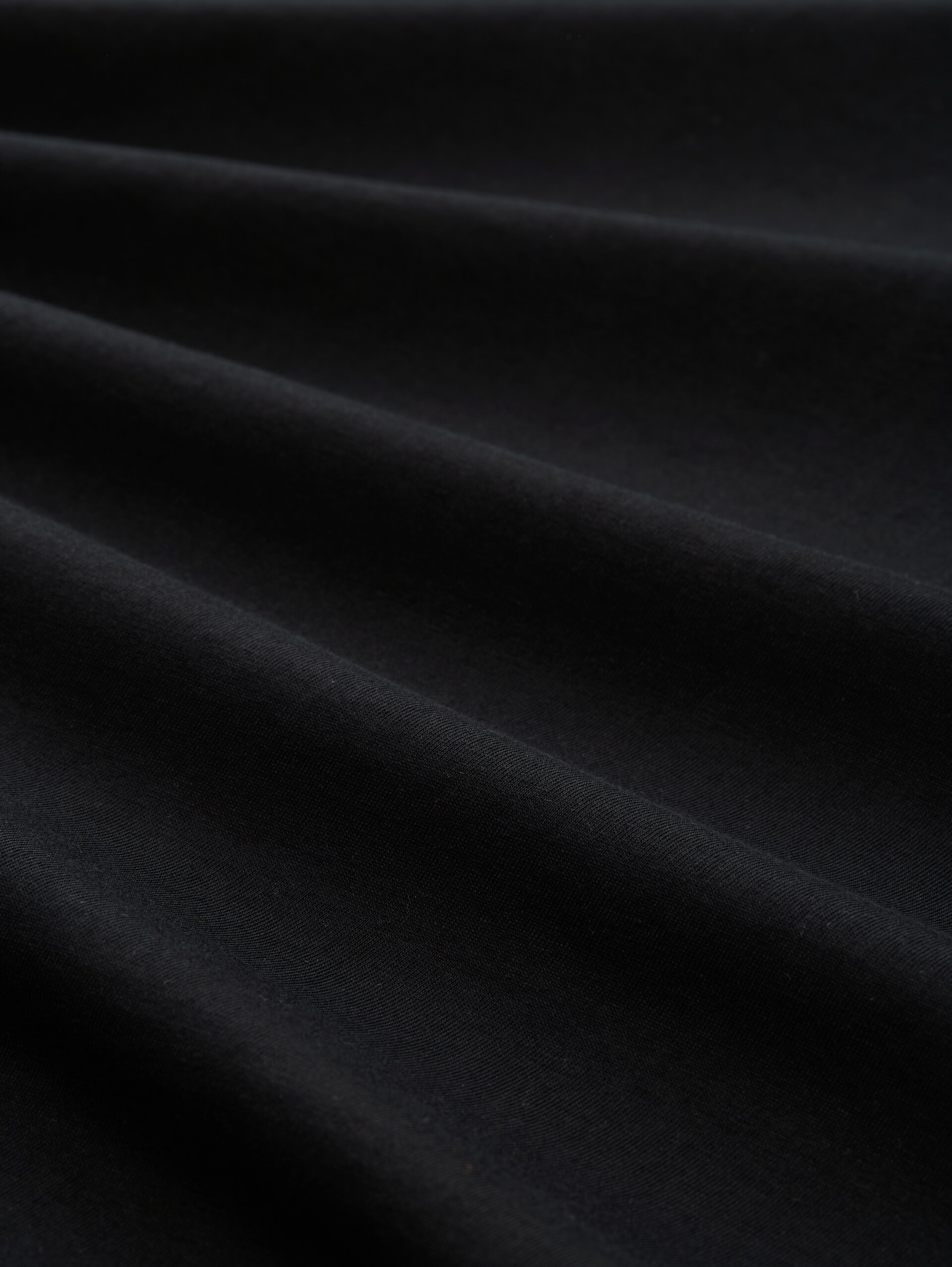 Basic T-Shirt in Unifarben - Black - Material-Ansicht