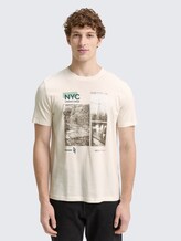 T-shirt à imprimé photo - Gardenia White - Découpe Vue de face du modèle