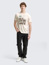 T-shirt à imprimé photo - Gardenia White - Vue de face du modèle