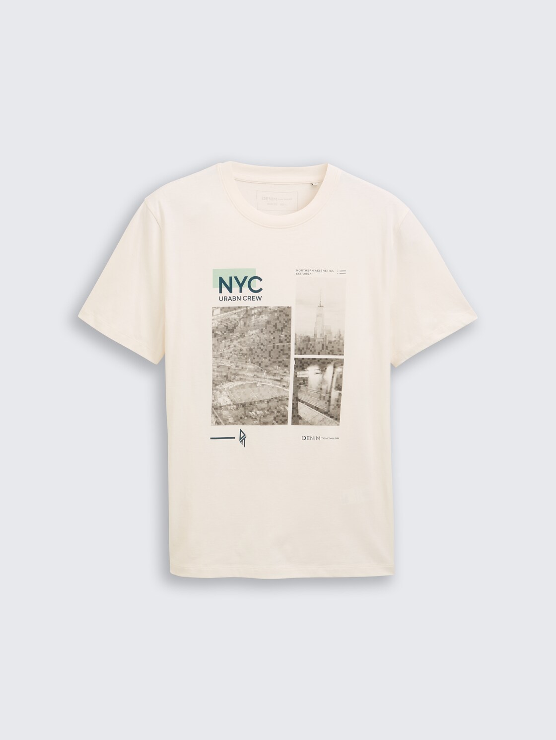 T-Shirt mit Fotoprint - Gardenia White - Vorder-Produkt-Ansicht