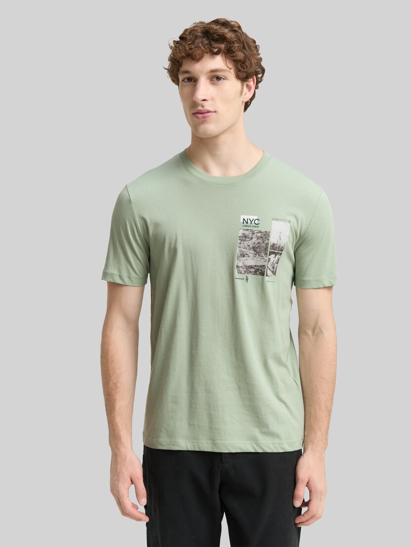 T-Shirt mit Fotoprint von Denim Male, Fresh Mint Green
