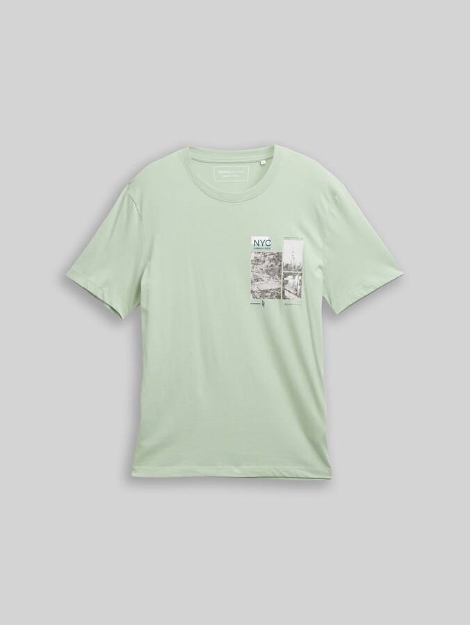 T-shirt avec photo imprimée par Denim Male, Fresh Mint Green