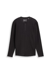 Ausgewählt, Henley Langarmshirt von Tom Tailor, schwarz