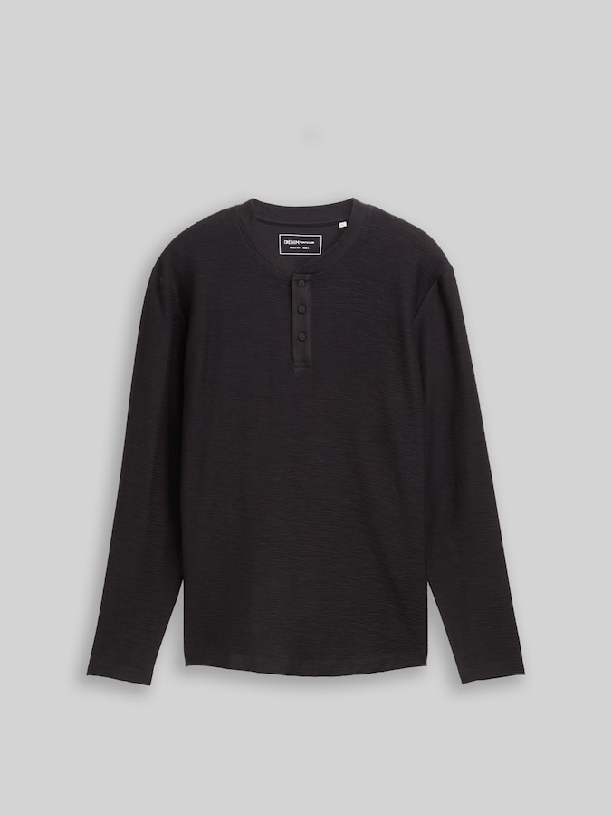 Henley shirt met lange mouwen door Denim Male, Night Watch Black