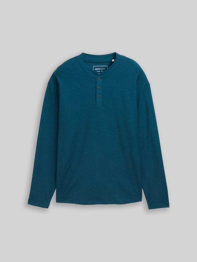 Henley Langarmshirt von Denim Male, deep pond green