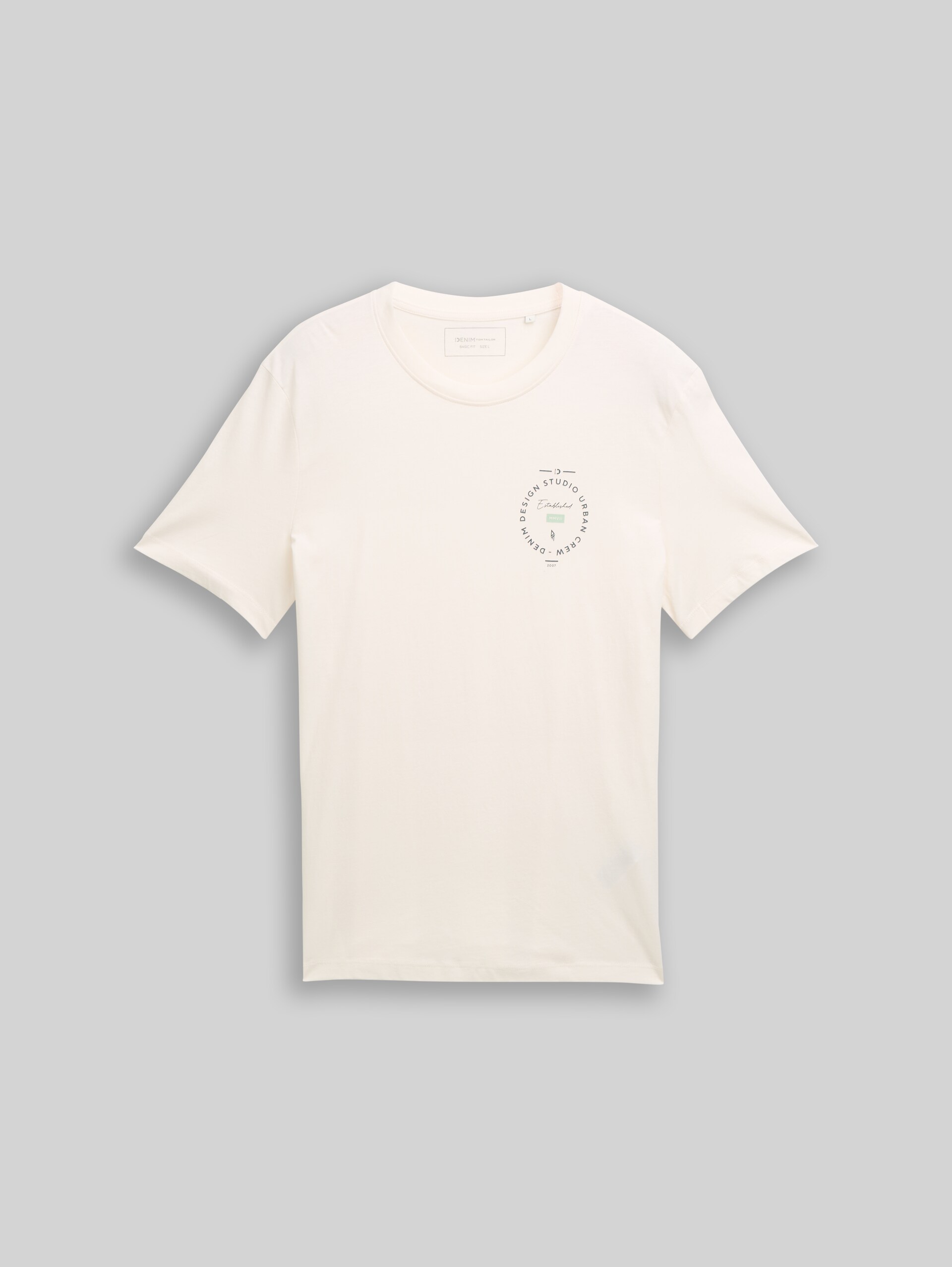 T-shirt with print - Gardenia White - Front product view