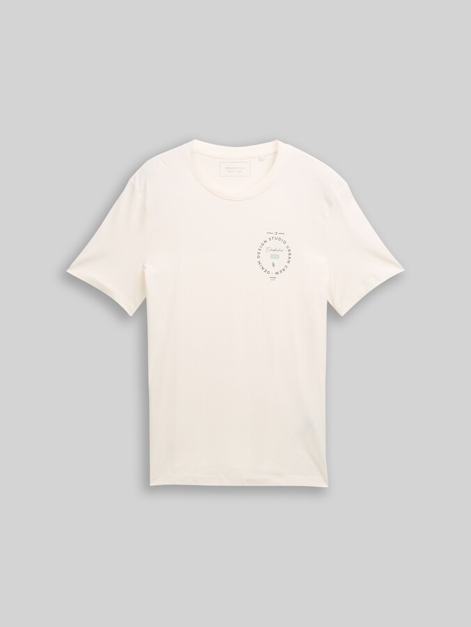 T-shirt met print door Denim Male, Gardenia White
