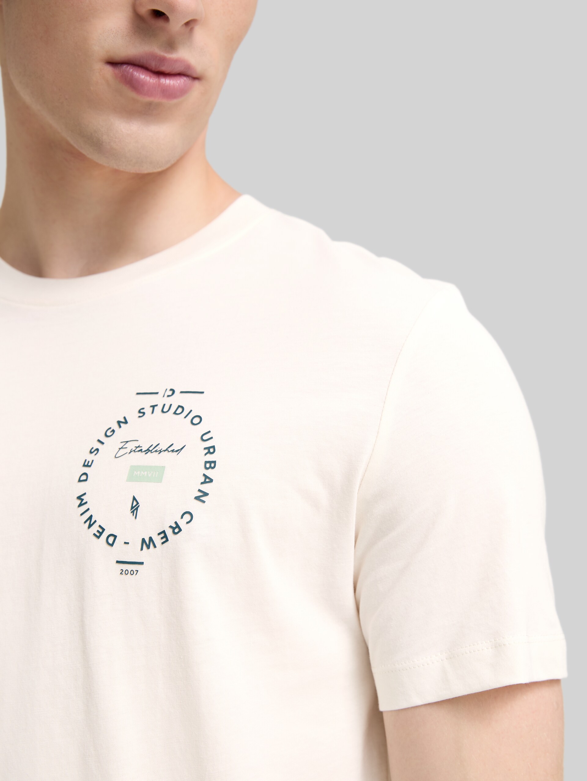 T-shirt with print - Gardenia White - Detail model view