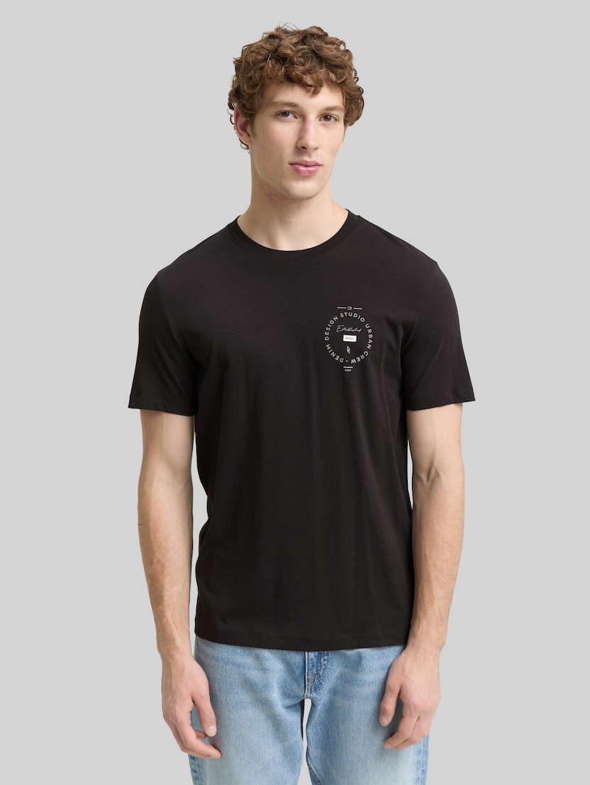 T-Shirt mit Print von Denim Male, Night Watch Black