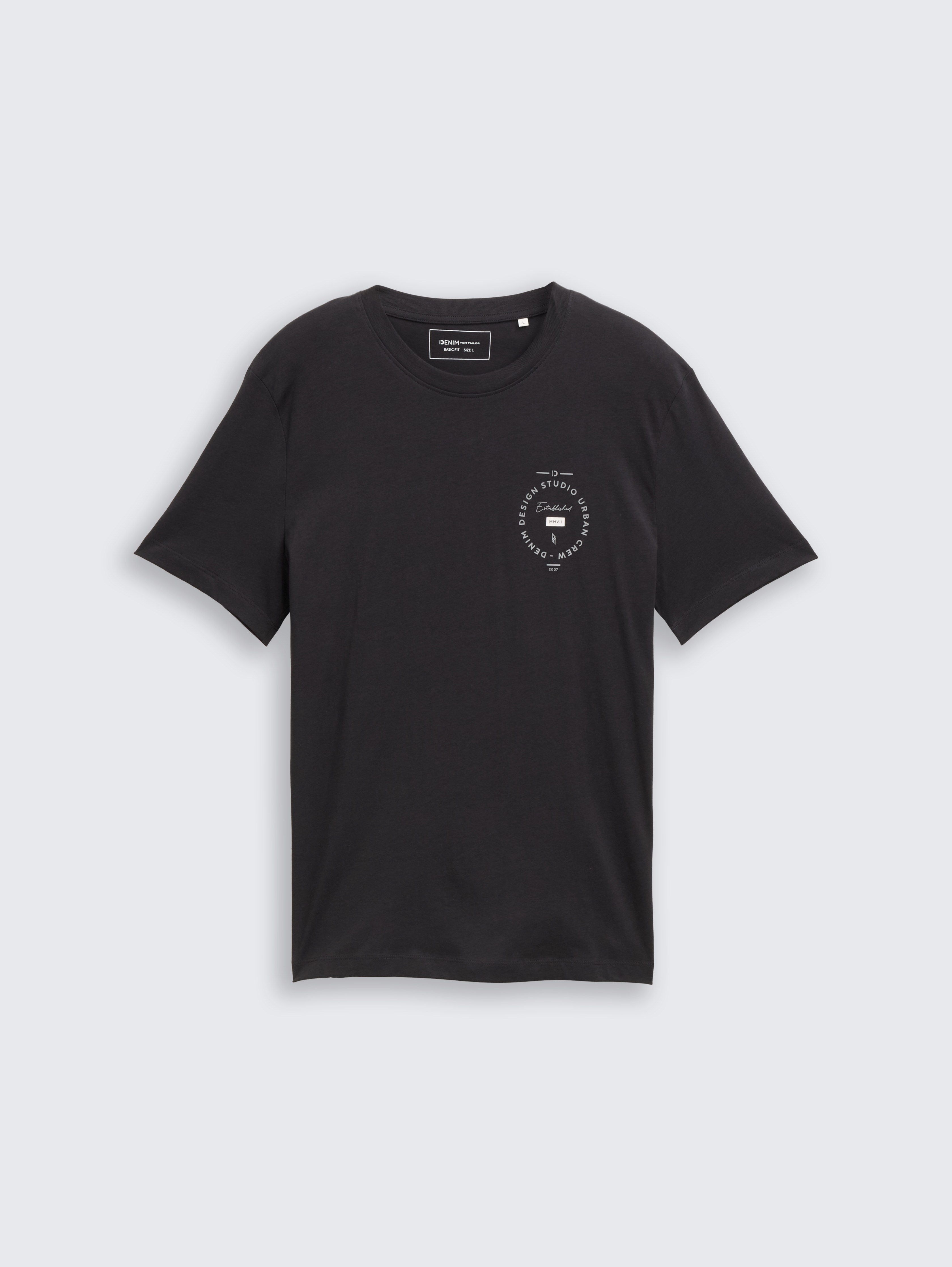 T-Shirt mit Print von Denim Male, Night Watch Black