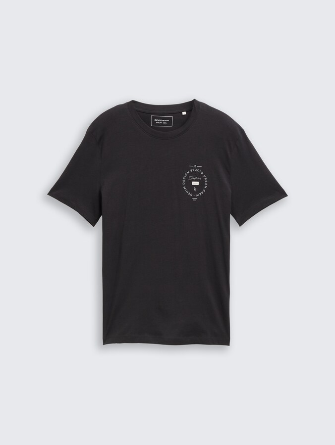 T-shirt met print door Denim Male, Night Watch Black