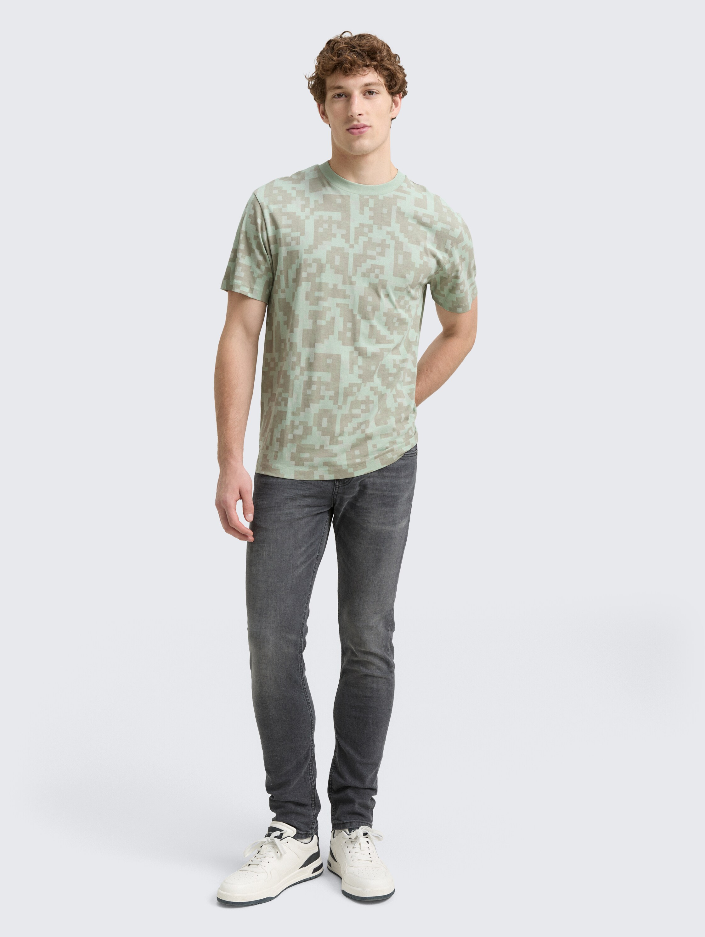 Relaxed T-shirt met patroon - mint_green_big_pixel_print - 