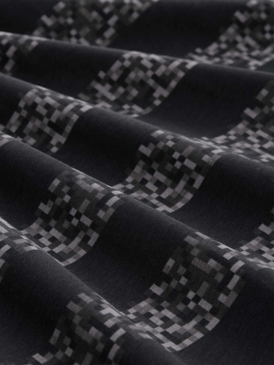 T-Shirt mit Streifenmuster - dark grey mini pixel stripe - Material-Ansicht