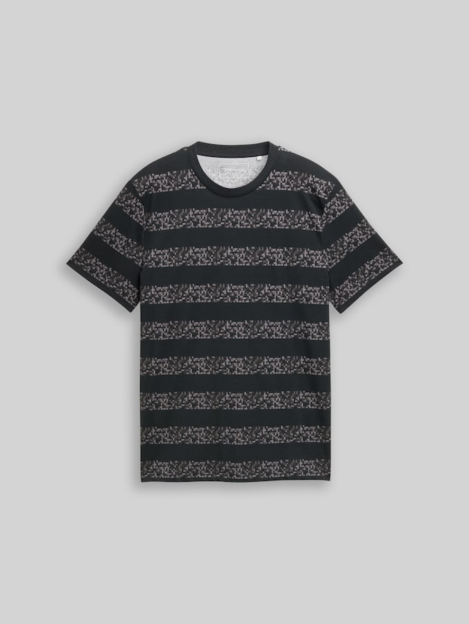 T-shirt met streepmotief door Denim Male, dark grey mini pixel stripe