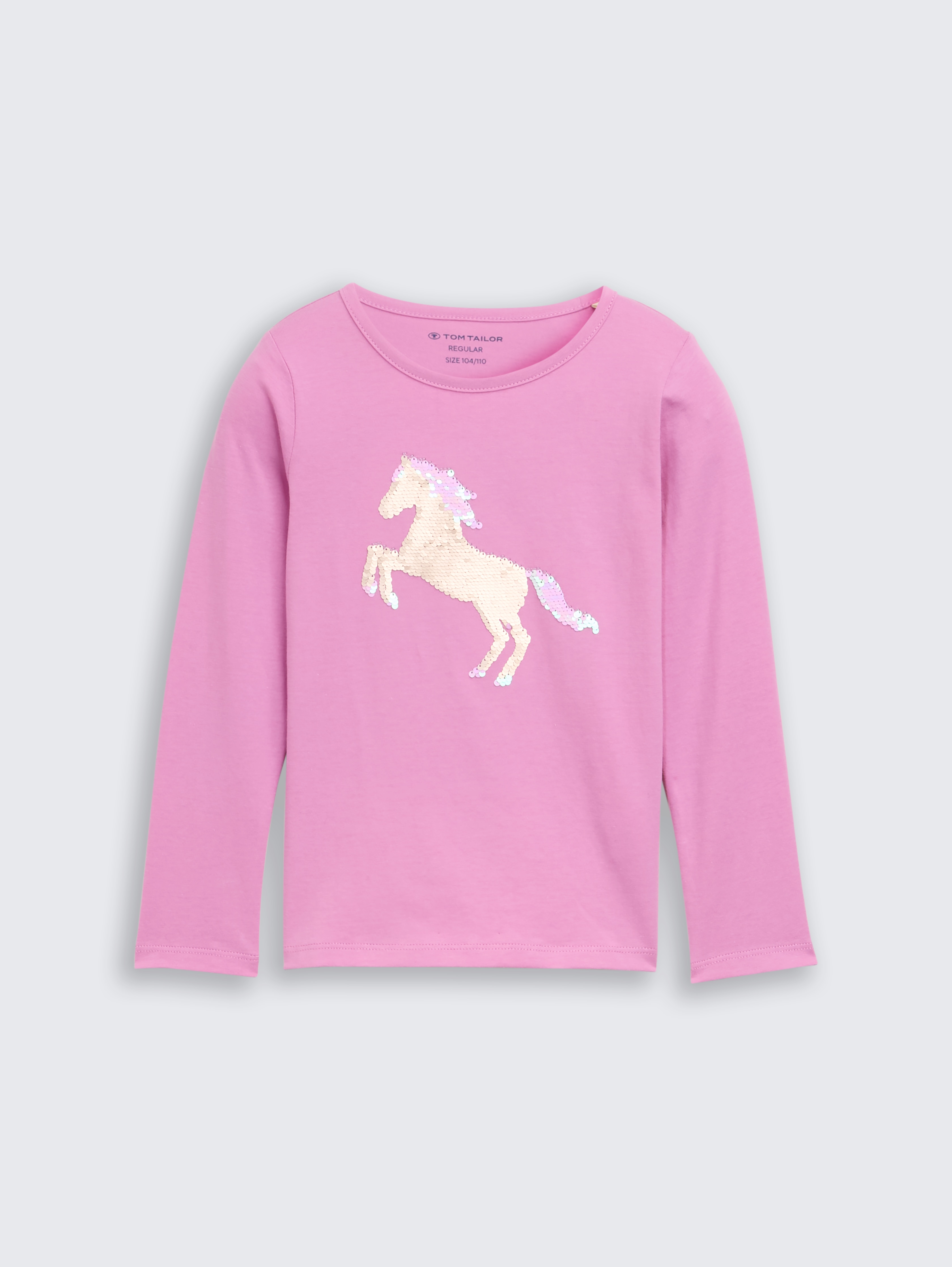 Langarmshirt mit Wendepailletten von Mini Girls, dark blue harbor