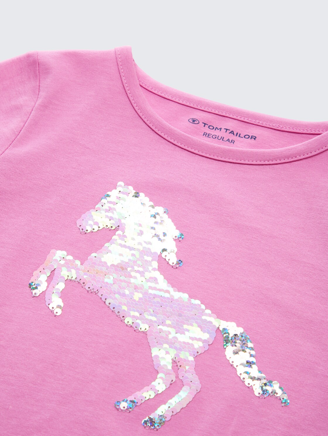 Langarmshirt mit Wendepailletten - dark blue harbor - Detail-Model-Ansicht