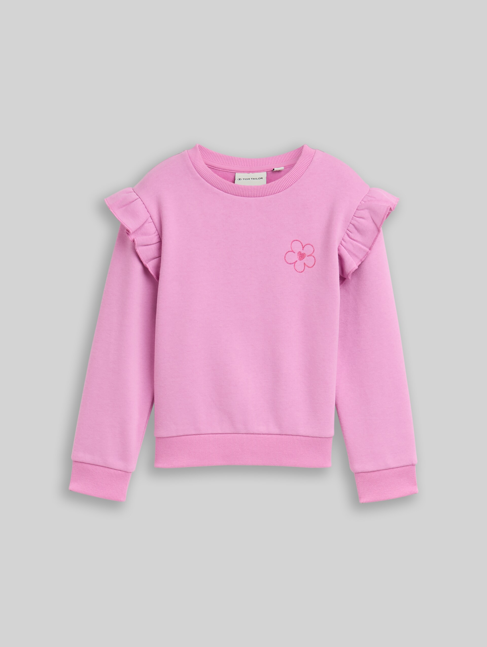 Sweatshirt with flounces - flashy mauve - Front product view