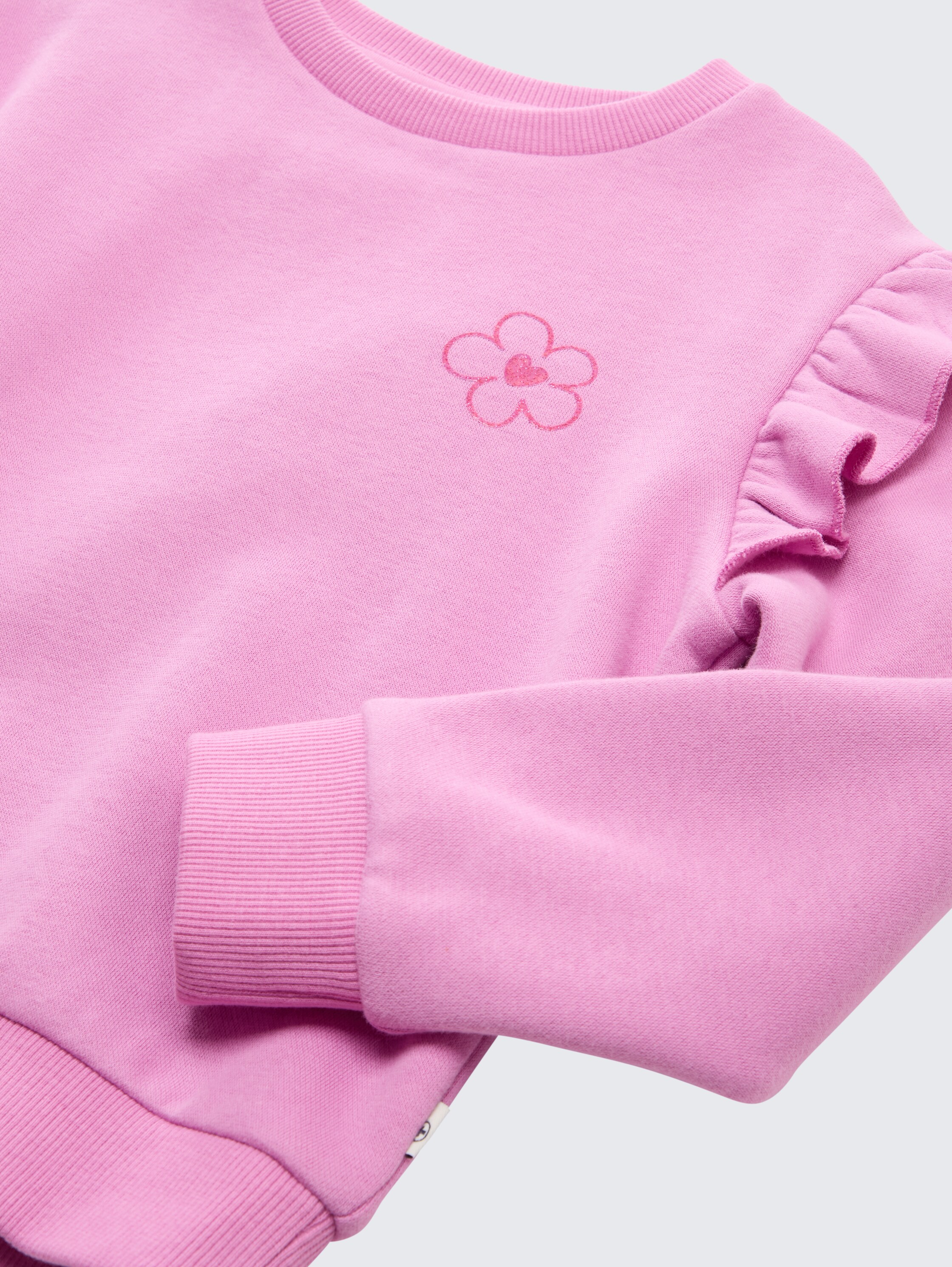 Sweatshirt with flounces - flashy mauve - Detail model view
