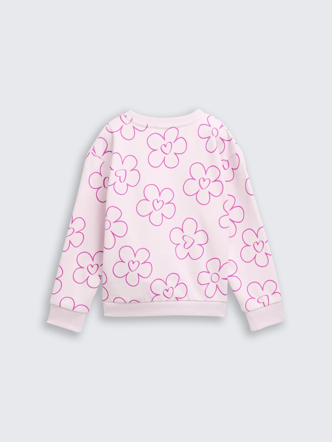 Cropped Sweatshirt mit Allover-Print - neon lilac flower print