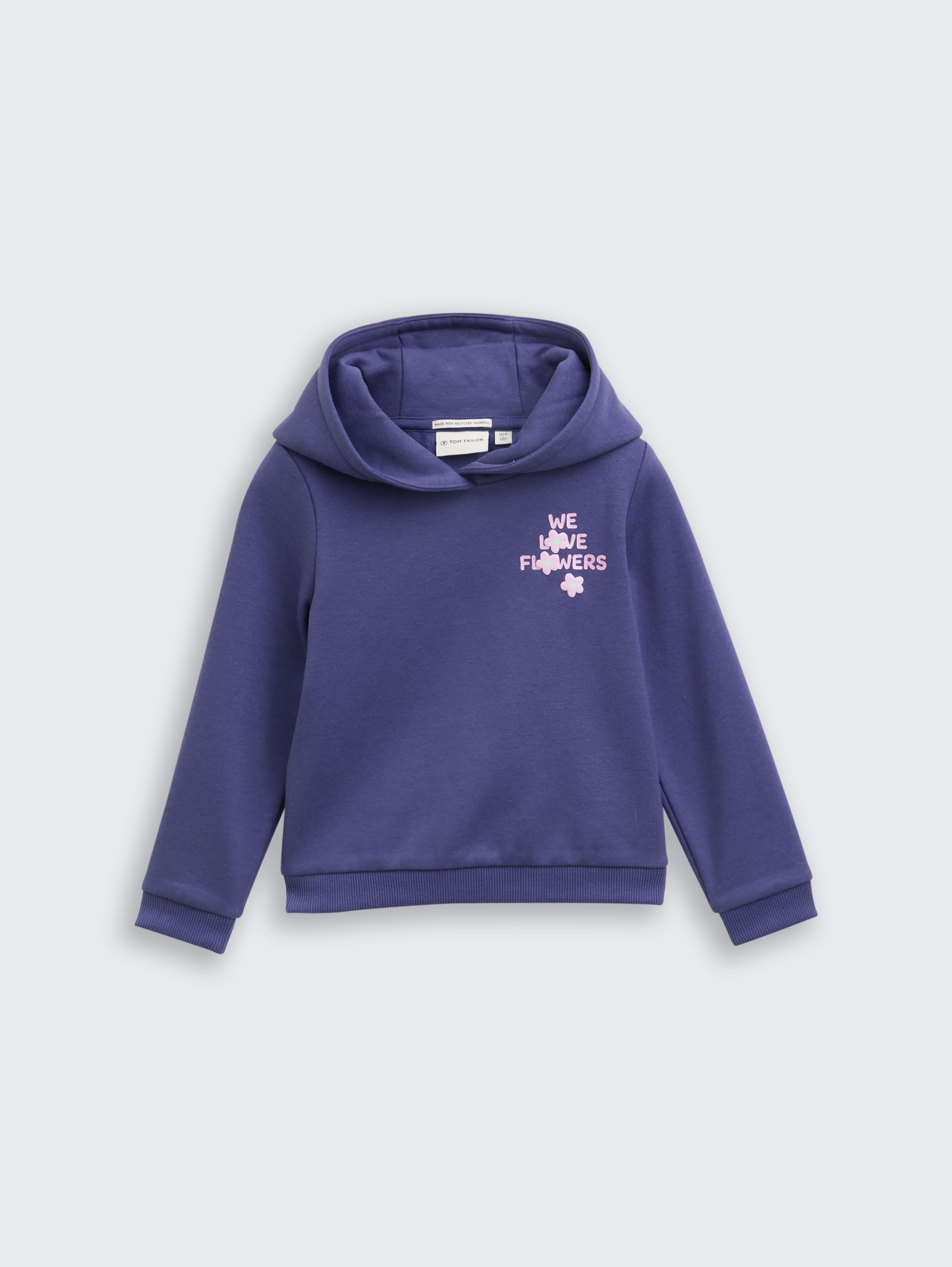 Hoodie Sweatshirt mit Blumen-Motiv von Mini Girls, dark blue harbor