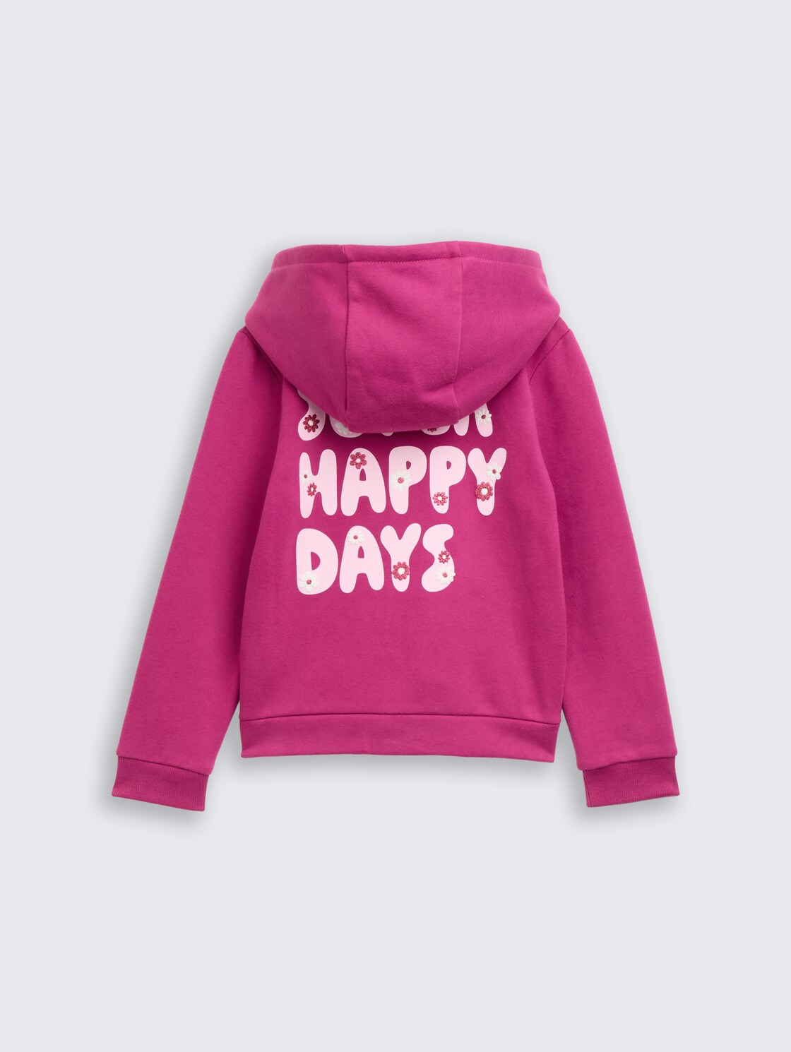 Cropped Hoodie Sweatjacke mit Rückenprint - smooth magenta
