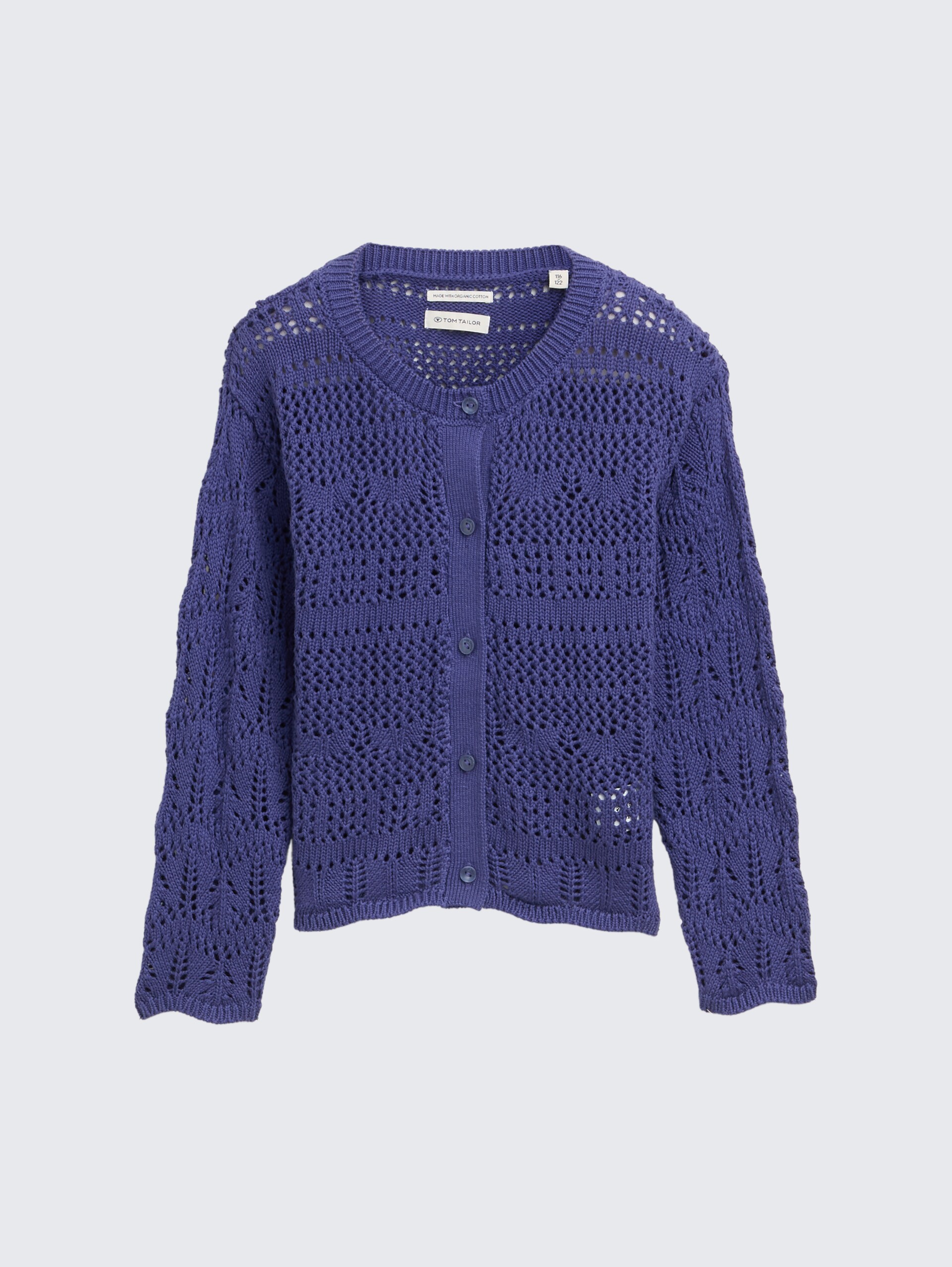 Cardigan mit Lochmuster - dark blue harbor