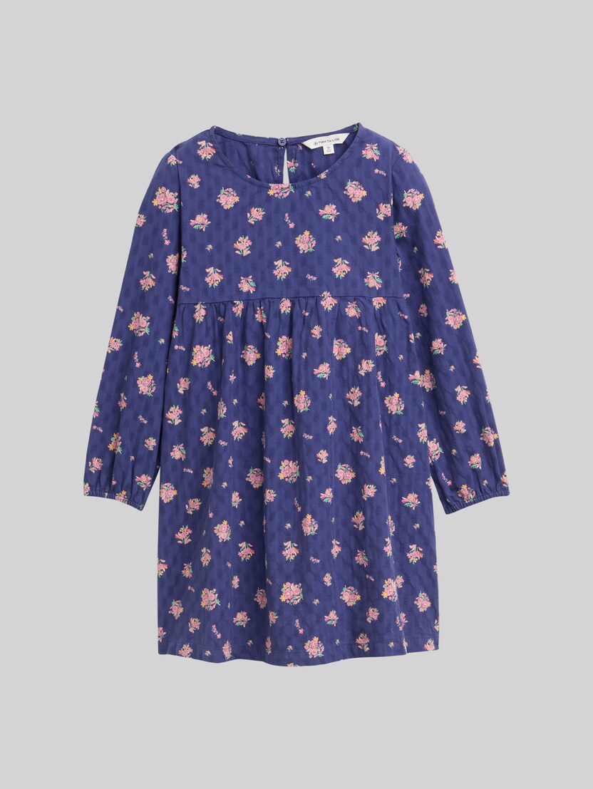Mini dress with floral pattern by Mini Girls, dark blue multi color flower