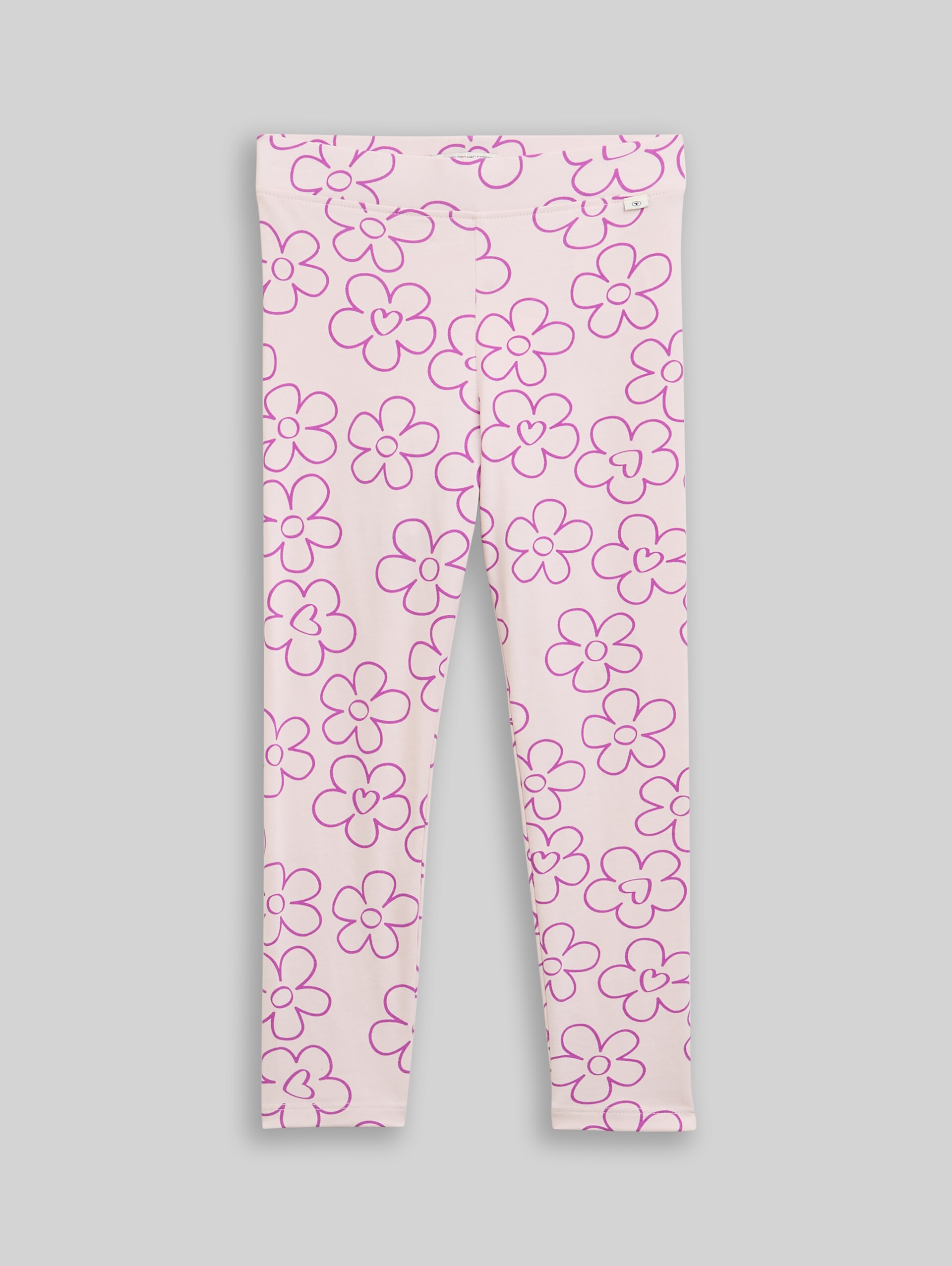 Leggings in a floral pattern - mauve flower print
