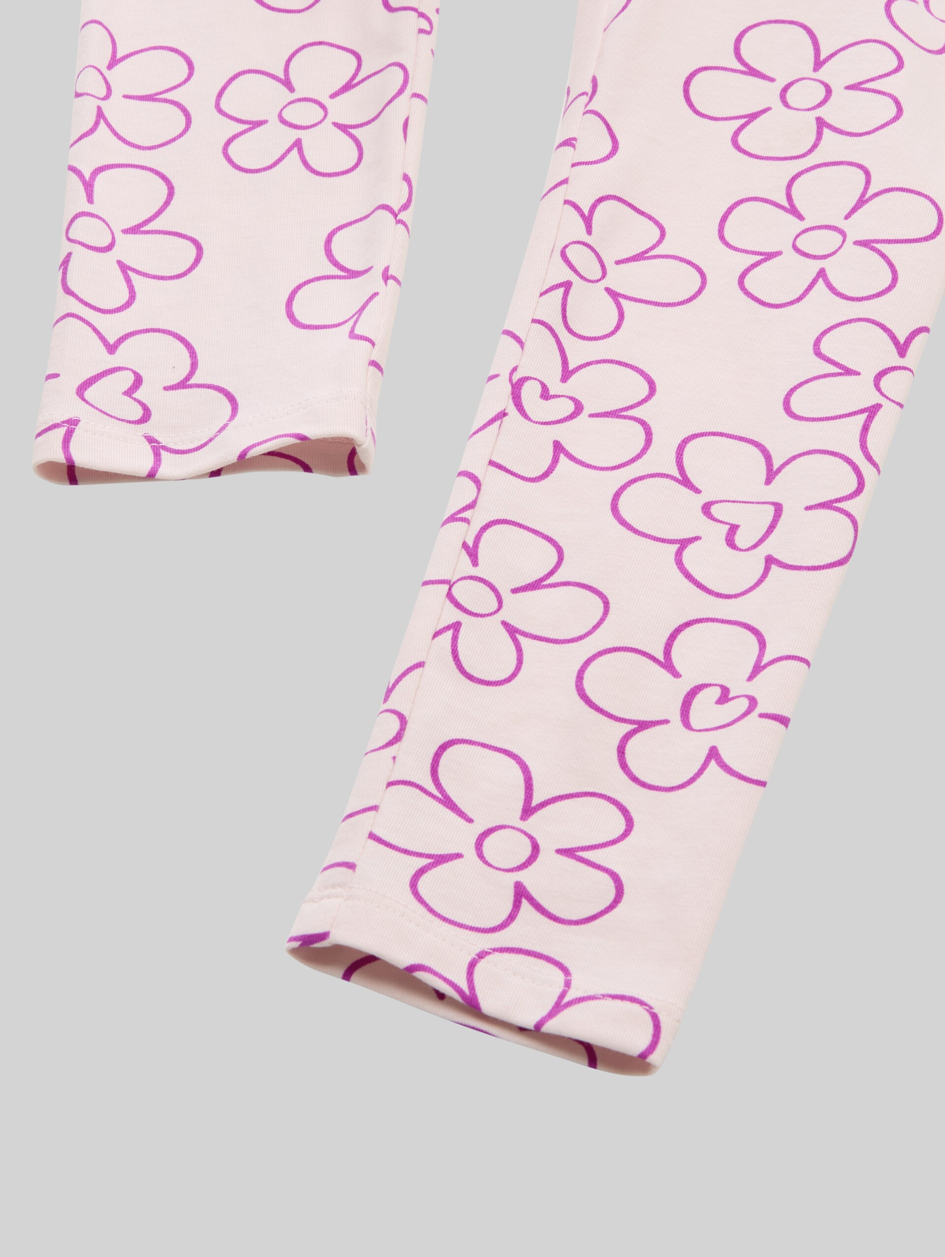 Leggings in a floral pattern - mauve flower print